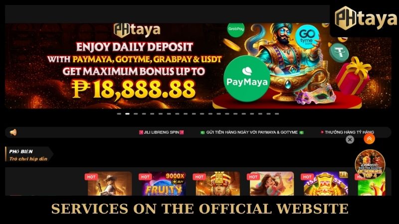 Services on the official website PHTAYA