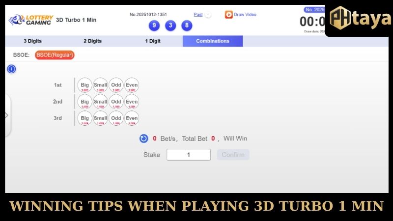 Master the game with just 3D Turbo 1 Min in 60 seconds 7 Winning tips when playing 3D Turbo 1 Min PHTAYA